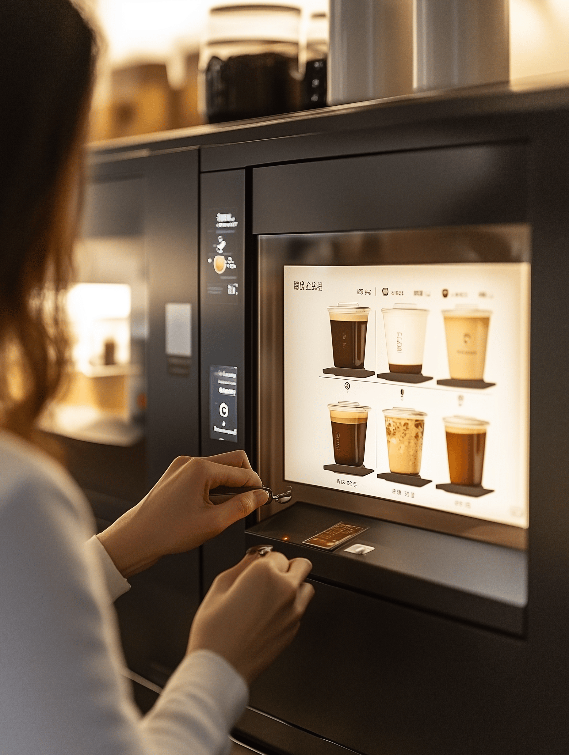 a person using a chai brewing machine