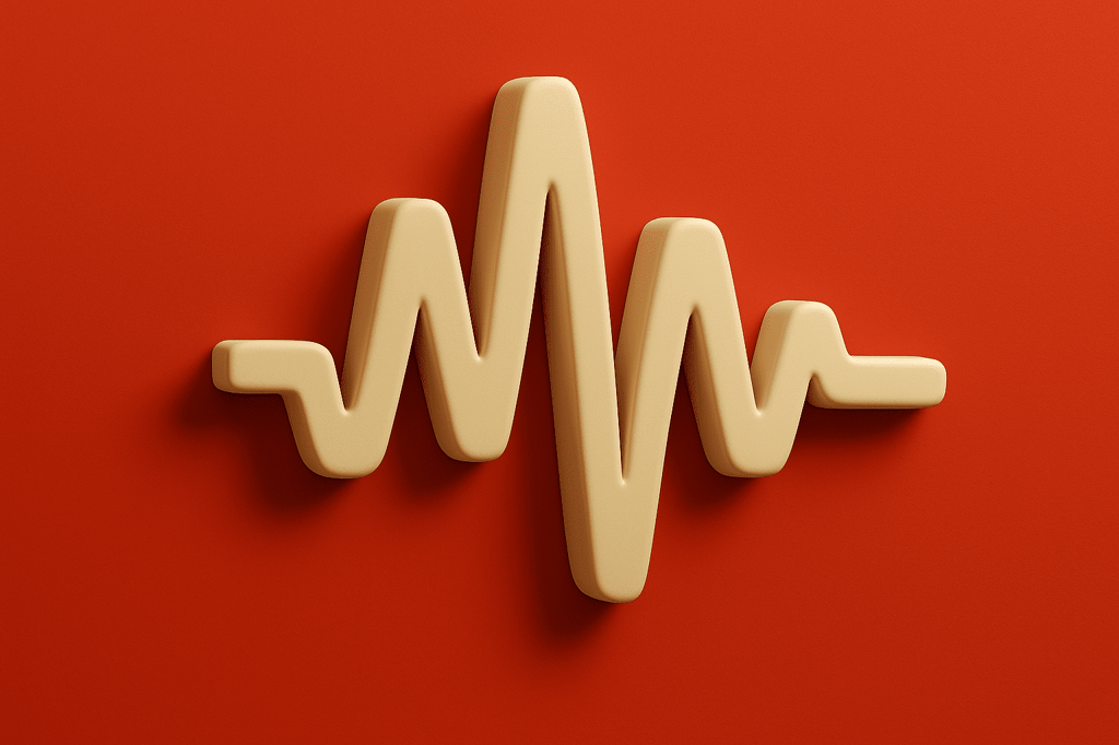 3d illustration of a soundwave over a red background