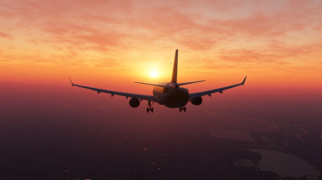 an airplane flying in the sky