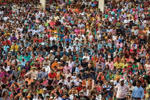 a lot of people close together