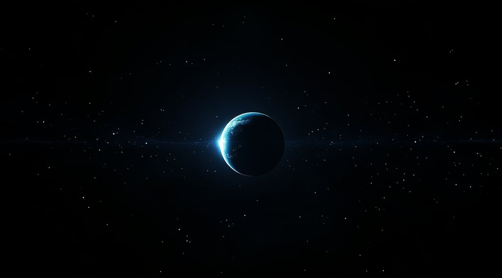 a planet in space with stars