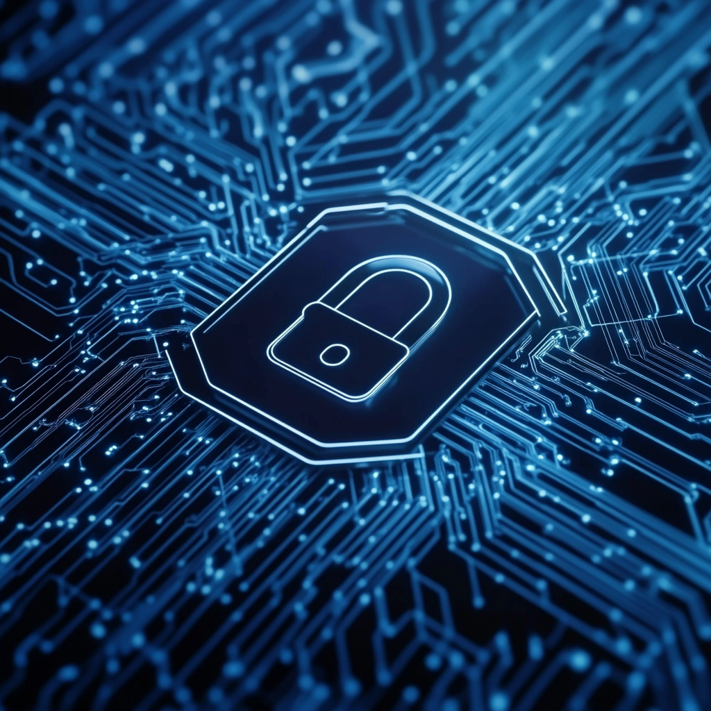 a circuit board with a lock on it