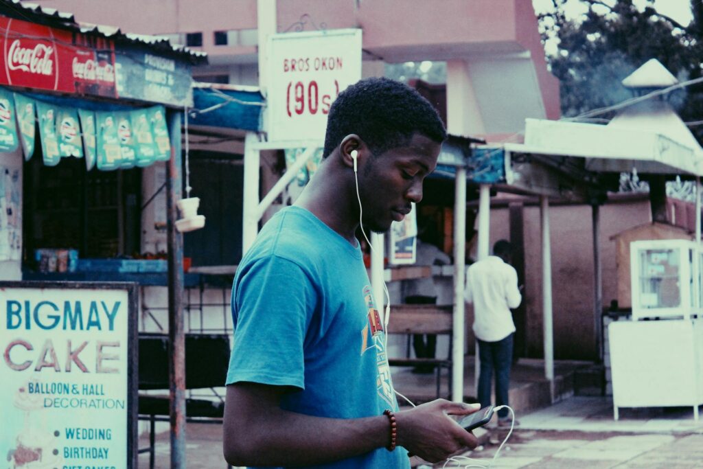 person using phone